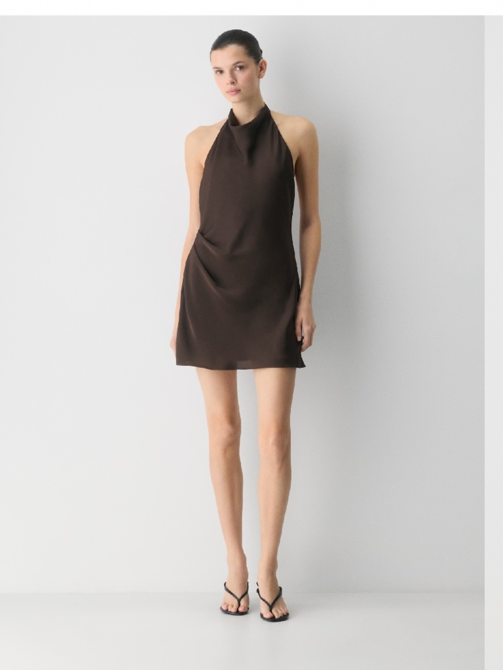 Aritiza Audience Satin Mini Halter Dress